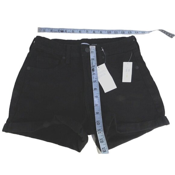 OLD NAVY black O.G. high rise cuffed jean shorts 3" inseam women's size 2, NEW - Picture 2 of 5